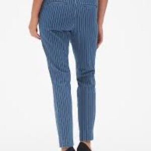 🌟 GAP Stripe Skinny Ankle Pants 👖 Size 10 Blue White Workwear Classic